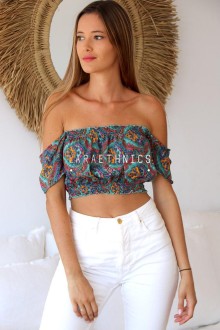 STRAPLESS CROP TOP WITH DENUDED SHO