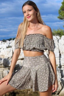 STRAPLESS CROP TOP WITH DENUDED SHO