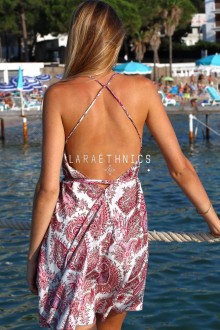 SHORT DRESS WITH BARE BACK - VANILL