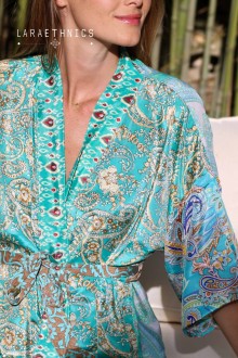 SHORT KIMONO - OCTAVIA TURQUOISE