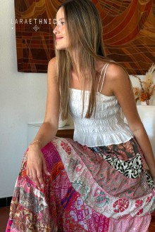 FALDA DE PATCHWORK - GLAMOUR PINK