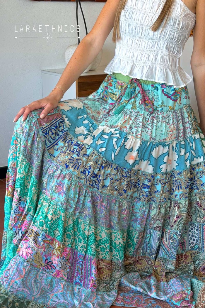FALDA DE PATCHWORK - GLAMOUR SEA