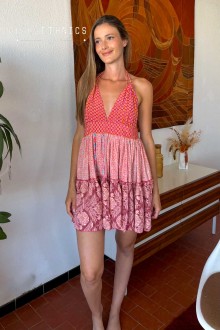 VESTIDO DE PATCHWORK - CENOTE BLUSH