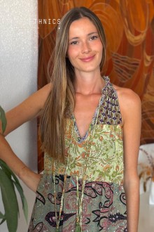 PATCHWORK DRESS - DIANA KAKI