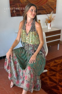 PATCHWORK DRESS - DIANA KAKI