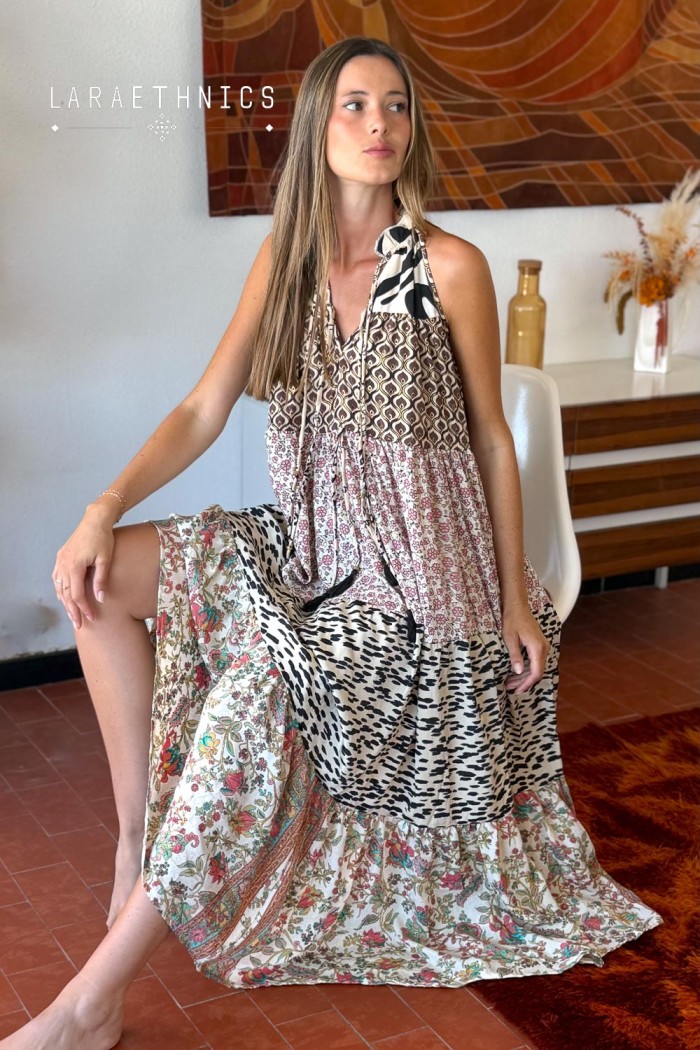 VESTIDO DE PATCHWORK - DIANA SOLAIRE