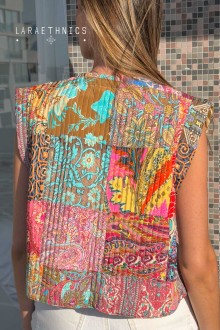 PATCHWORK VEST - ESTRELLA LITCHI