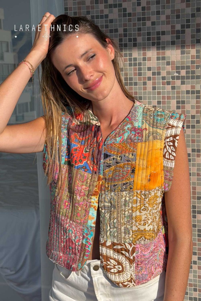 PATCHWORK VEST - ESTRELLA LITCHI