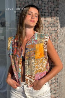 PATCHWORK VEST - ESTRELLA LITCHI