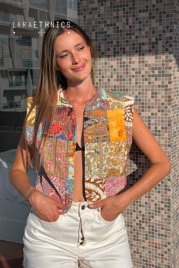PATCHWORK VEST - ESTRELLA LITCHI