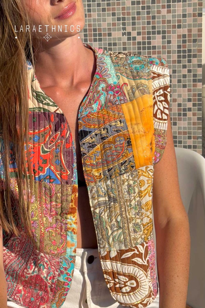 PATCHWORK VEST - ESTRELLA LITCHI