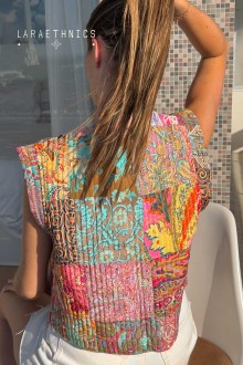 PATCHWORK VEST - ESTRELLA LITCHI