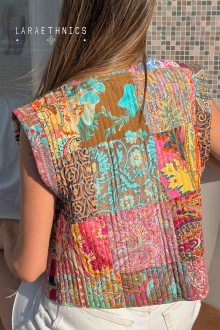 PATCHWORK VEST - ESTRELLA LITCHI