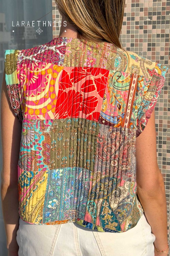 PATCHWORK VEST - ESTRELLA CORAIL