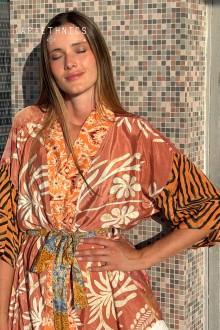 KIMONO DE PATCHWORK - OCTAVIA BLUSH
