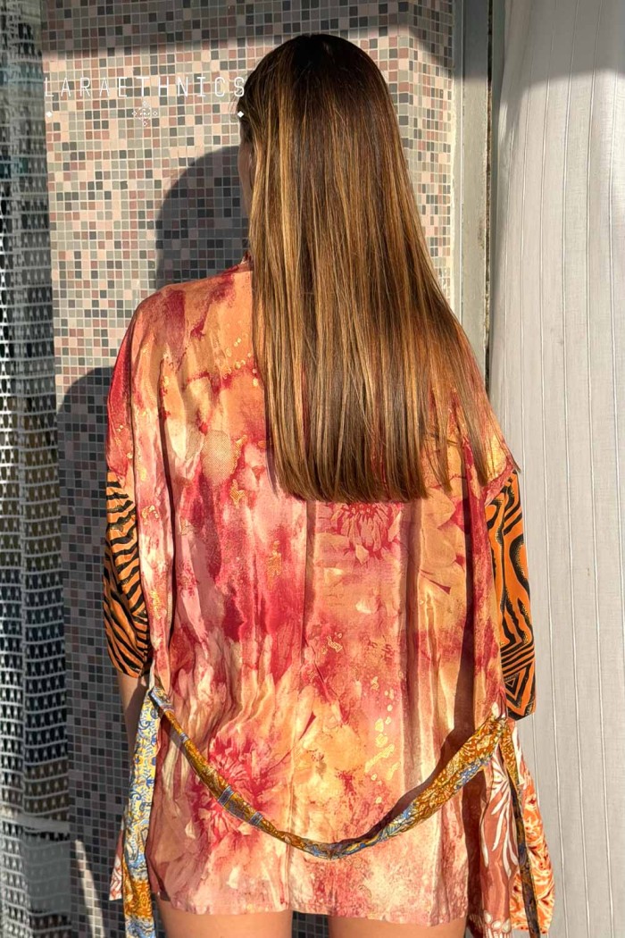 KIMONO DE PATCHWORK - OCTAVIA BLUSH