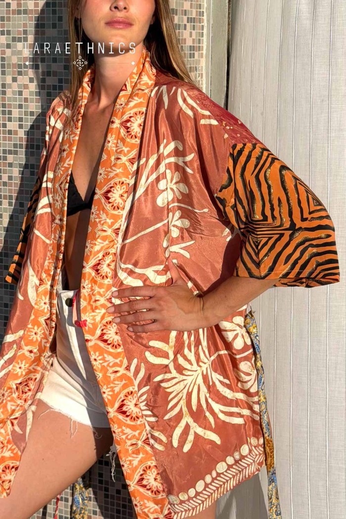 KIMONO DE PATCHWORK - OCTAVIA BLUSH