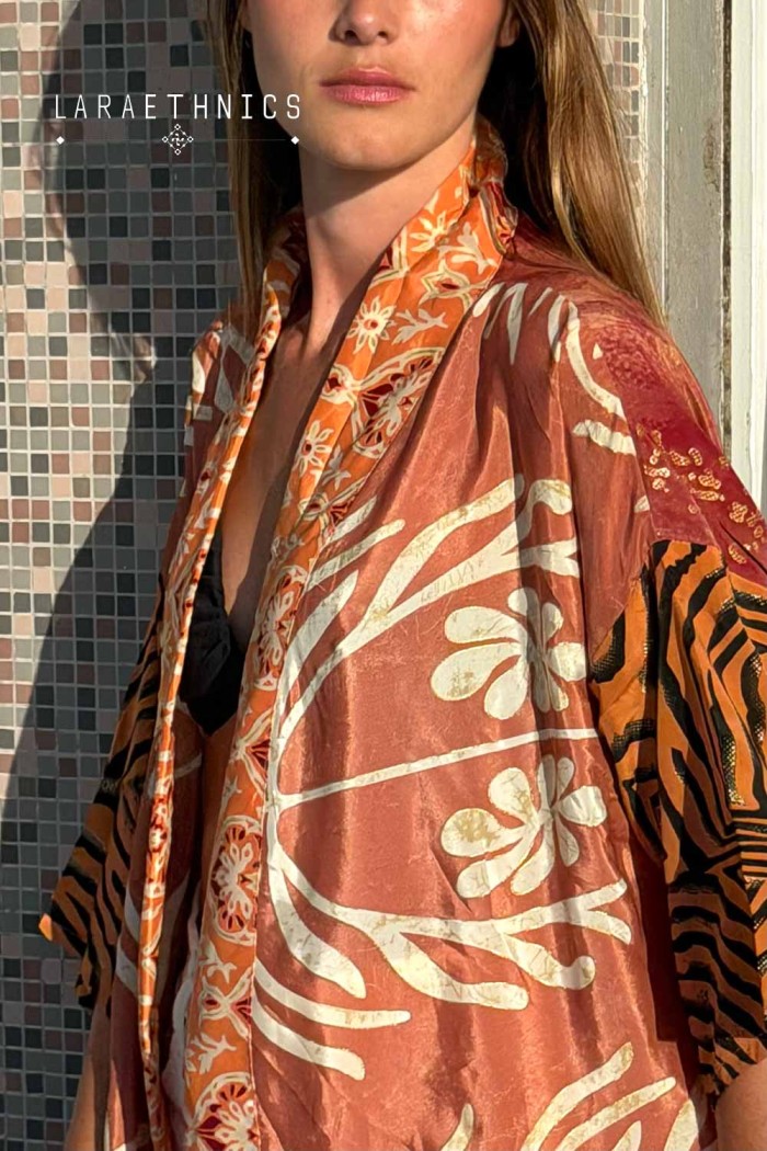 KIMONO DE PATCHWORK - OCTAVIA BLUSH