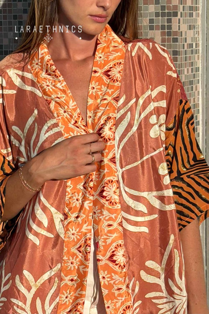 KIMONO DE PATCHWORK - OCTAVIA BLUSH