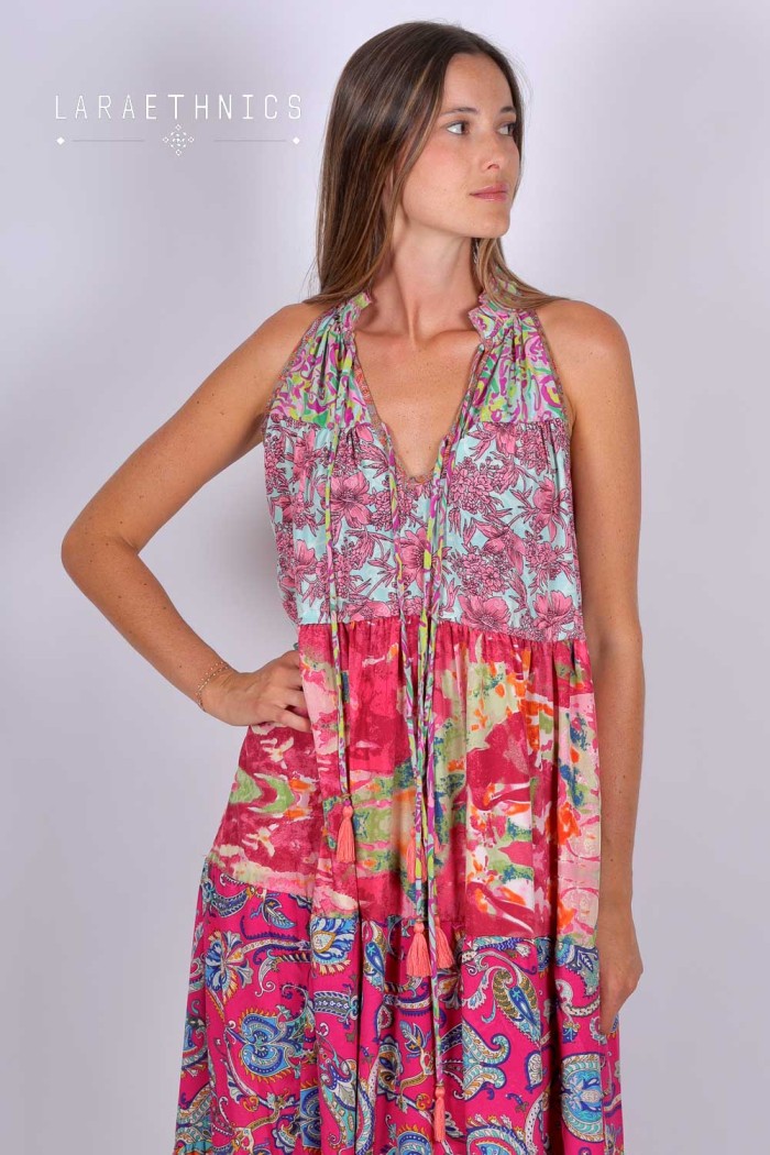 PATCHWORK DRESS - DIANA AQUARELLE