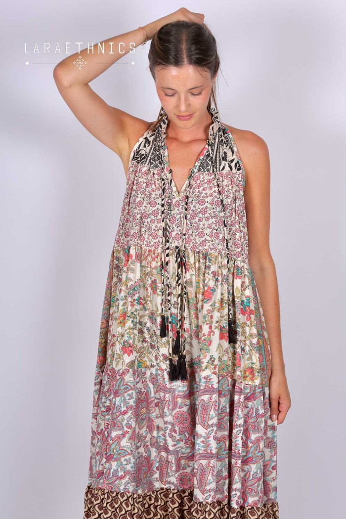 VESTIDO DE PATCHWORK - DIANA BIBLOS